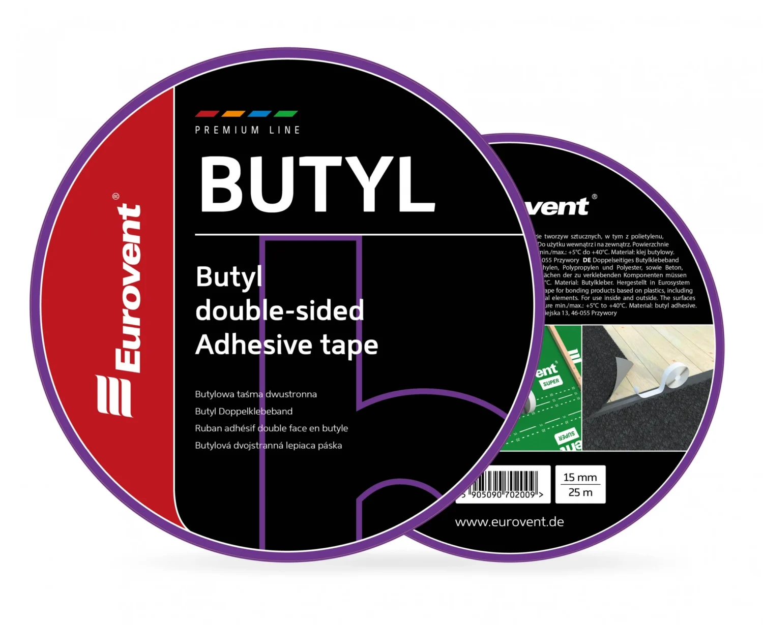 Dwustronna taśma butylowa Eurovent® BUTYL