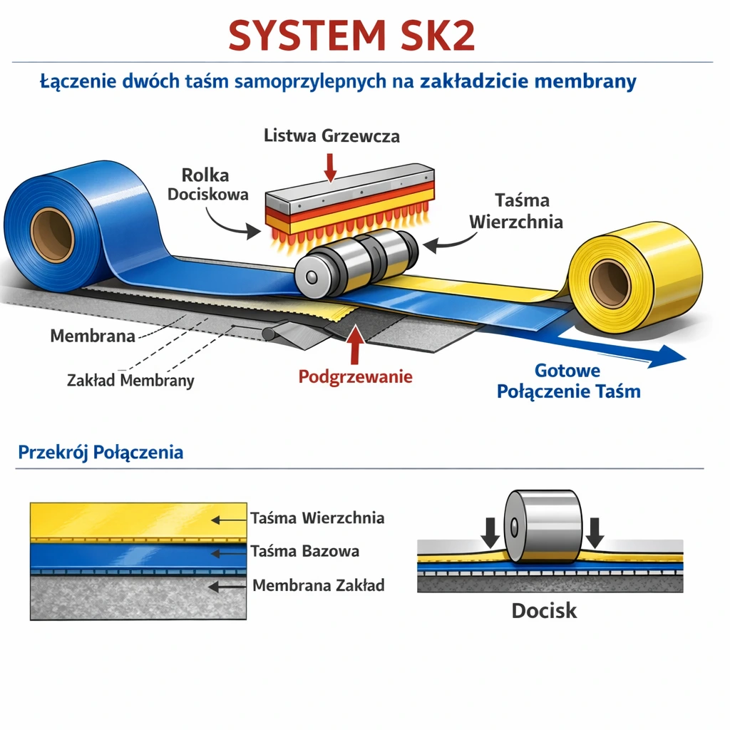 system SK2 Eurovent klejenie membrany dachowej ochrona przed wiatrem